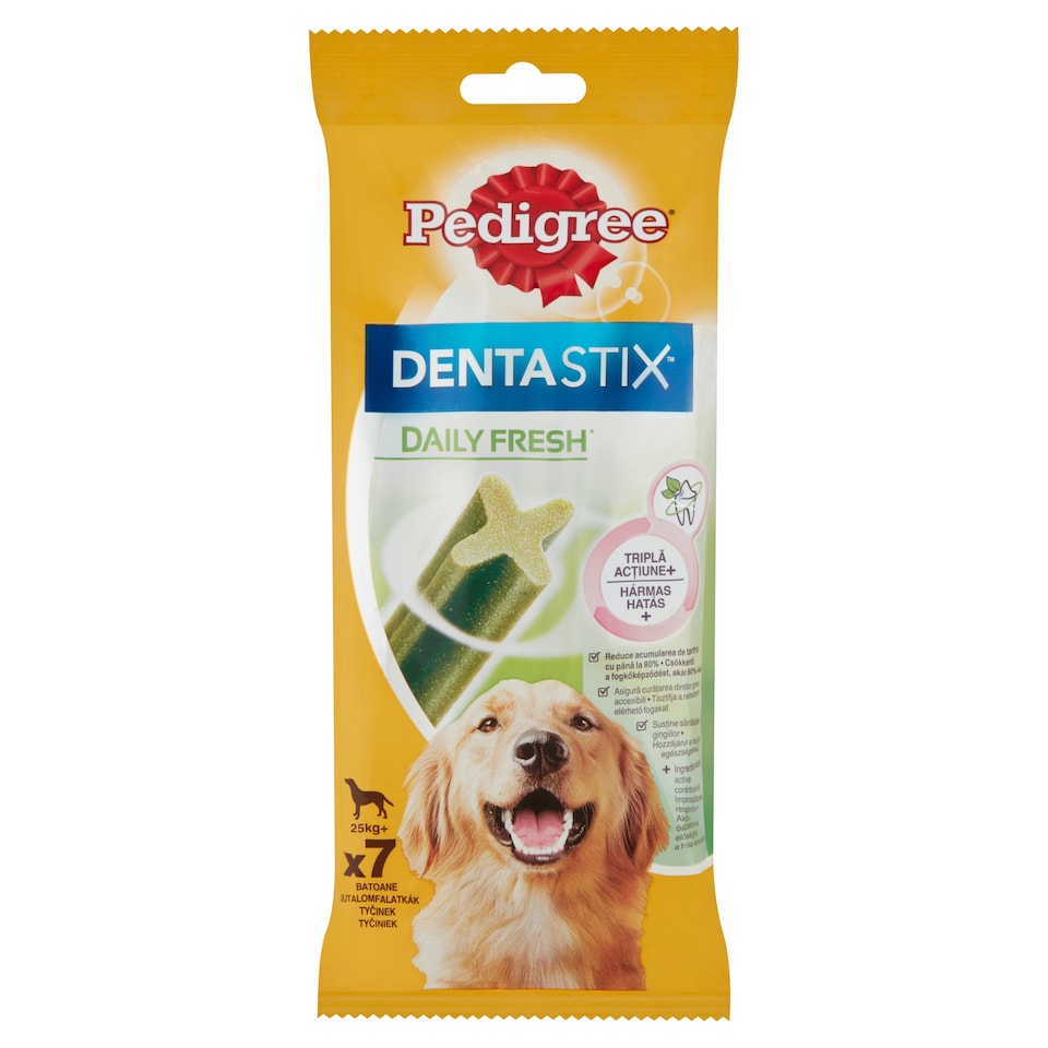 Pedigree DentaStix kiegészítő állateledel 25 kg feletti, 4 hónapnál idősebb kutyáknak 7 db 270 g  1. kép