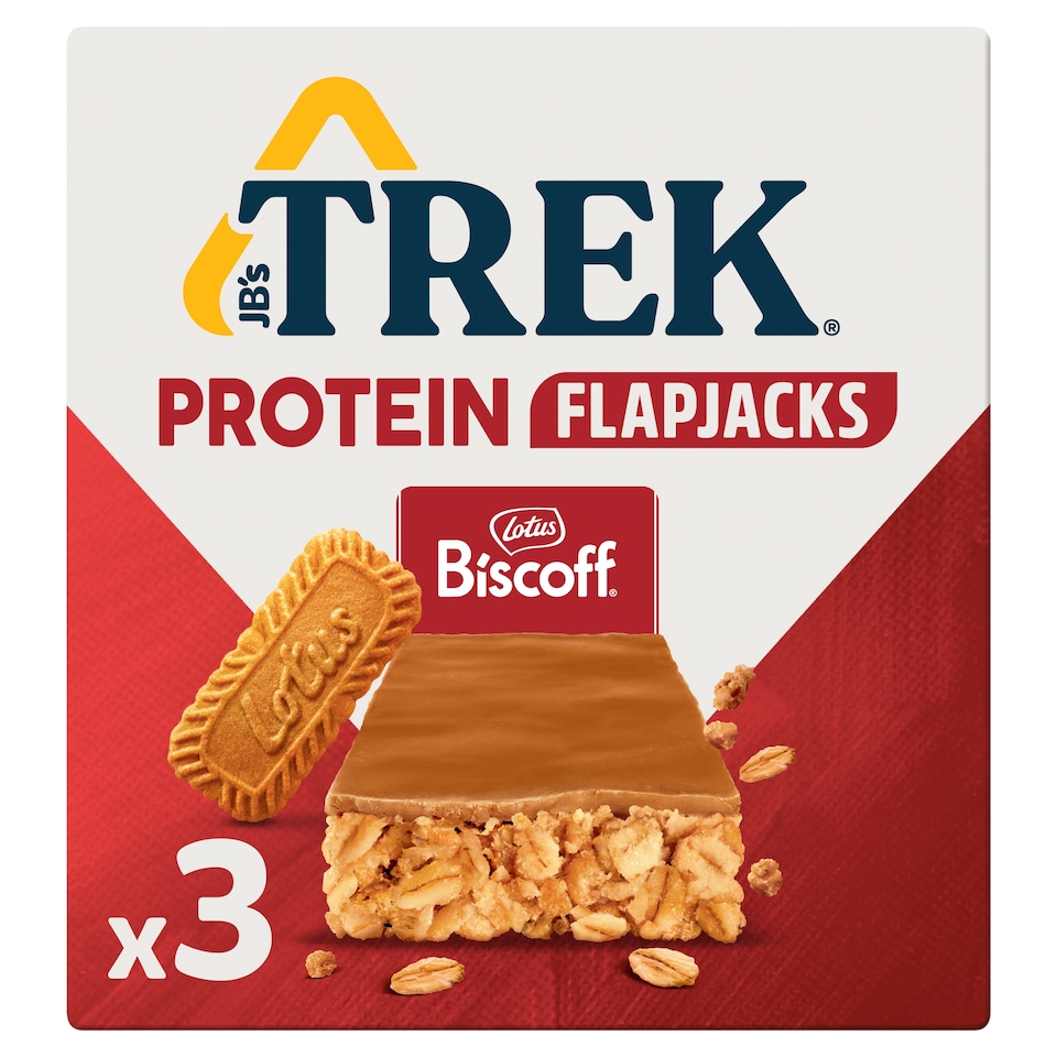 image 1 of Trek Protein Flapjacks with Lotus Biscoff 3x50g