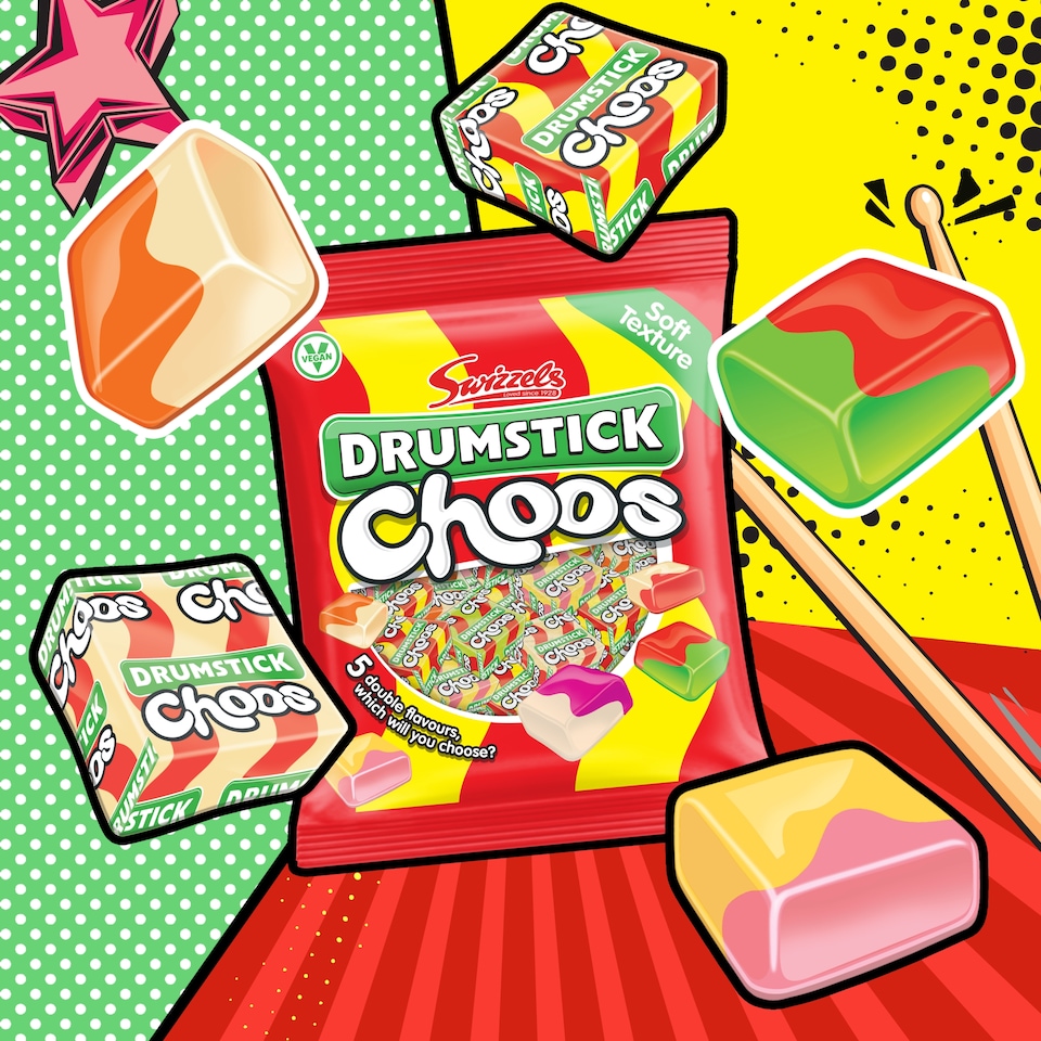 image 1 of Swizzels Drumsticks Choos S/Bag 150G