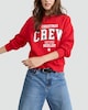 image 1 of F&F Cotton Rich Christmas Crew Slogan Sweatshirt in Red