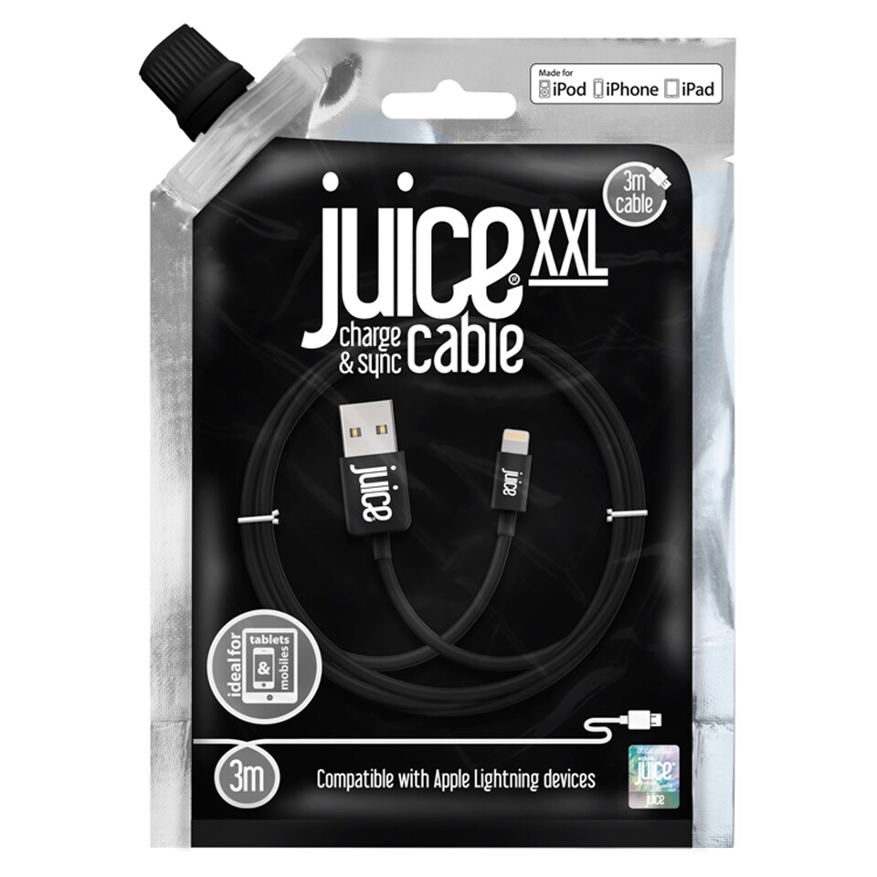 Juice Apple Lightning 3m Charging Cable Black