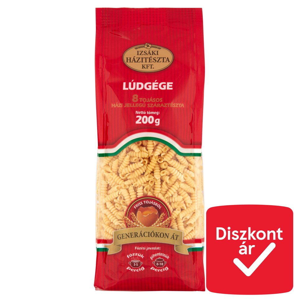 Izsáki Házitészta Rotini Homemade Dry Pasta with 8 Eggs 200 g