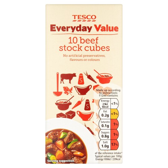 Tesco Every Day Value Beef Stock Cubes 97G 10 Pack Tesco Groceries