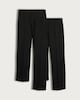 image 4 of F&F School Boys 2-Pack Regular Fit Longer Length Trousers in Black