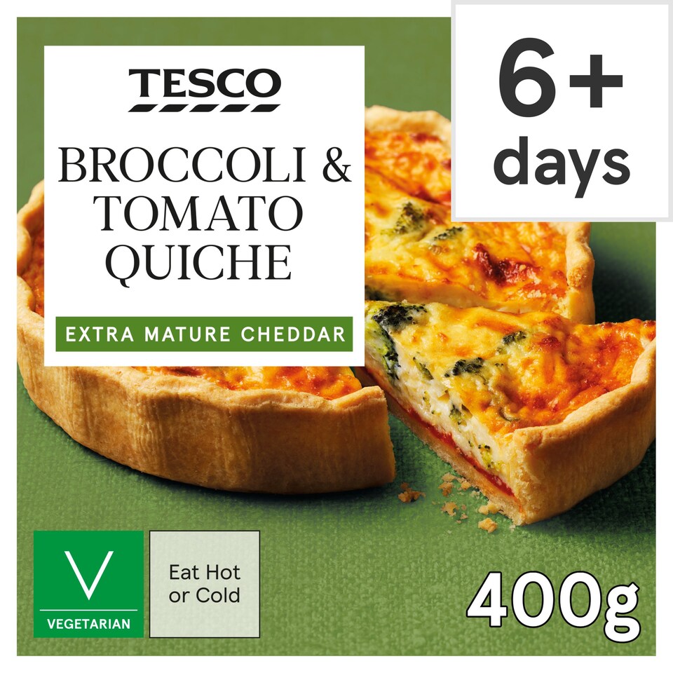 Tesco Broccoli & Tomato Quiche 400G Tesco Groceries