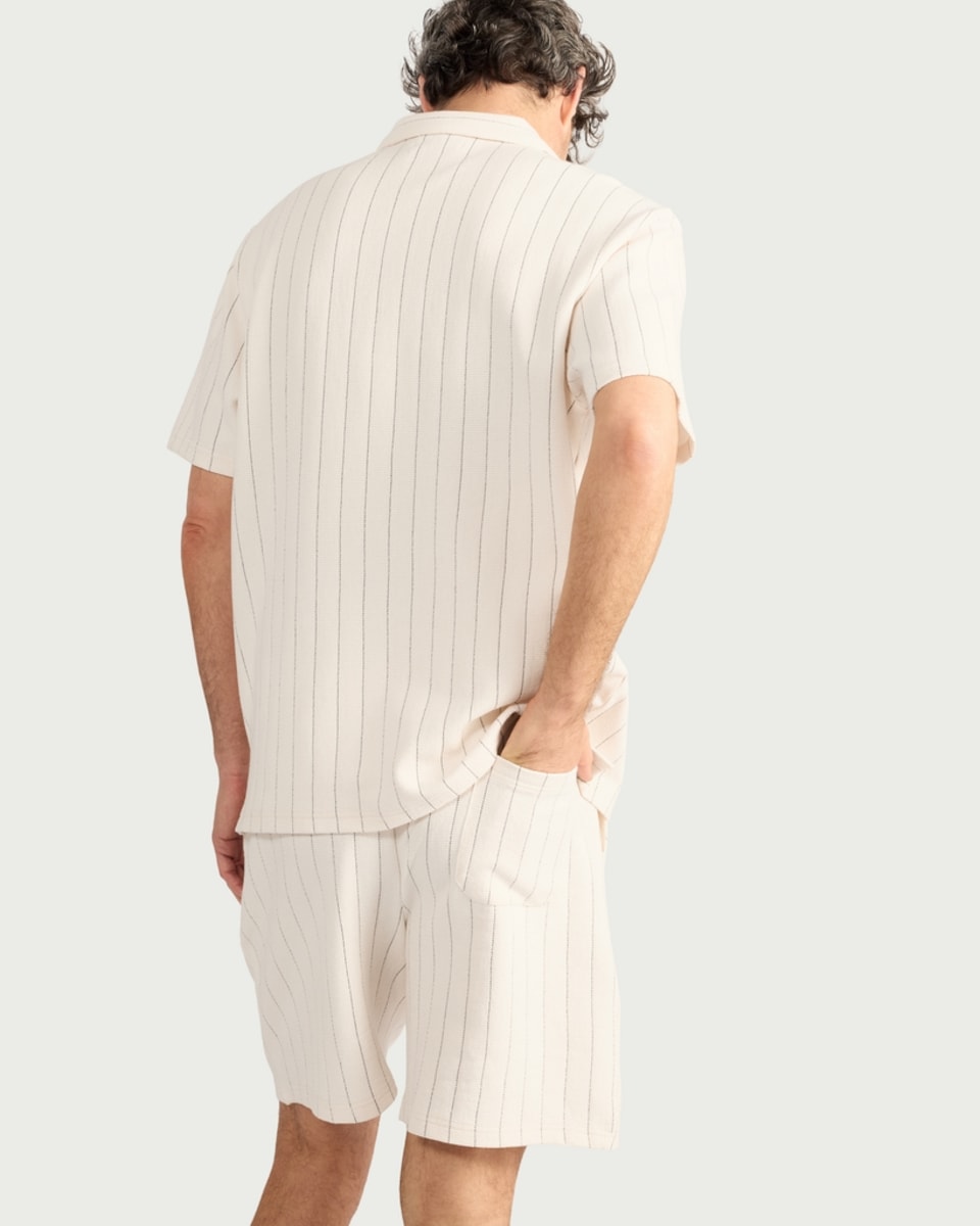 image 1 of F&F Cotton Rich Towelling Striped Short Pyjama Set in Multi