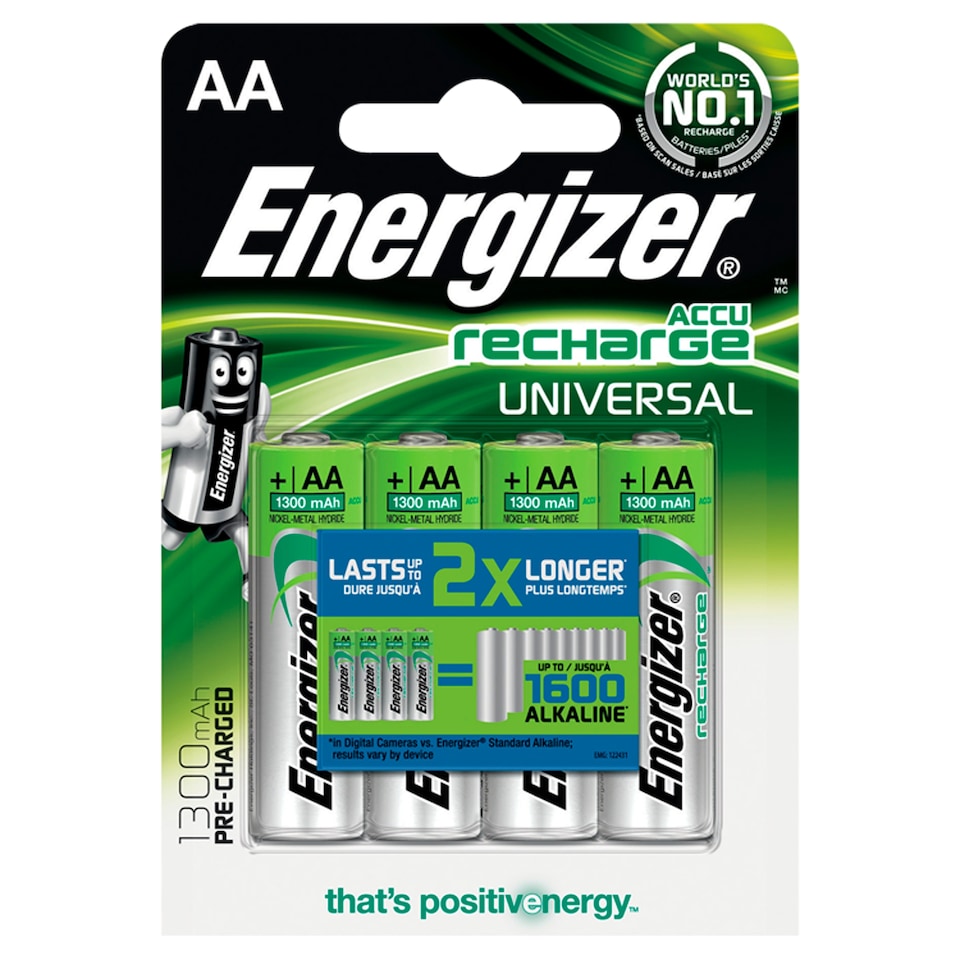 Energizer Universal AA 1300mAh 4 Pack