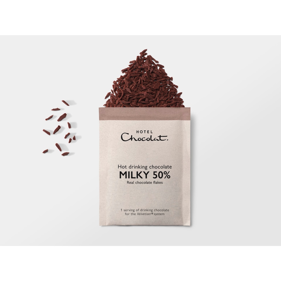 image 1 of Hotel Chocolat Hot Drinking Chocolate Milky 50% 5 x 31g