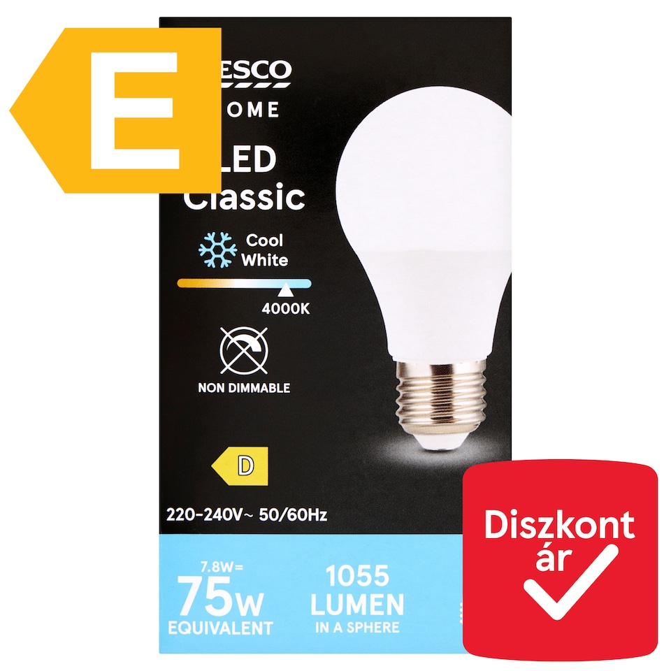 Tesco Home E27 ES 1055 lm 75 W 4000K klasszik LED izzó  1. kép