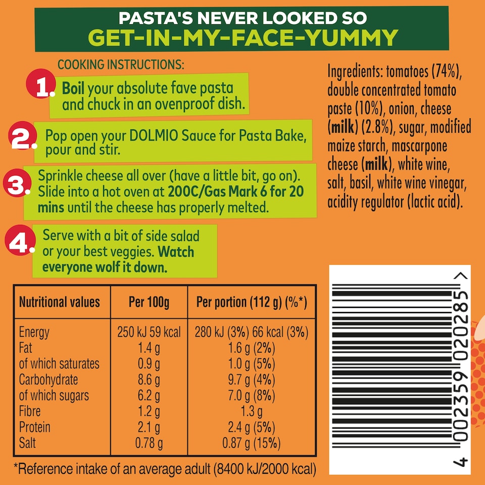 image 1 of Dolmio Pasta Bake Sauce - Tomato & Cheese 450g