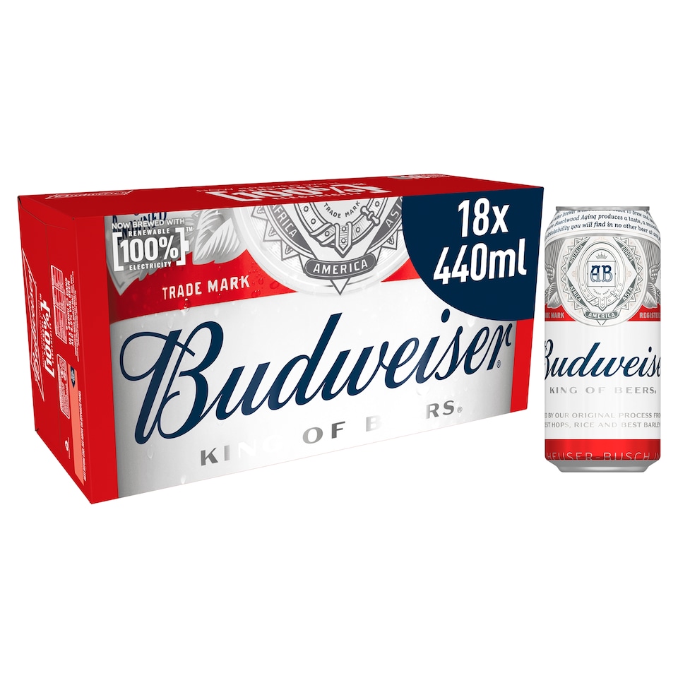 image 1 of Budweiser Lager 18 X 440Ml