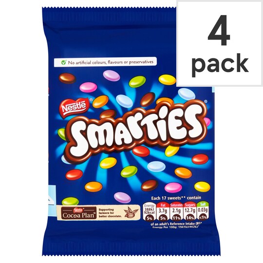 Smarties 4 Pack 152G Tesco Groceries