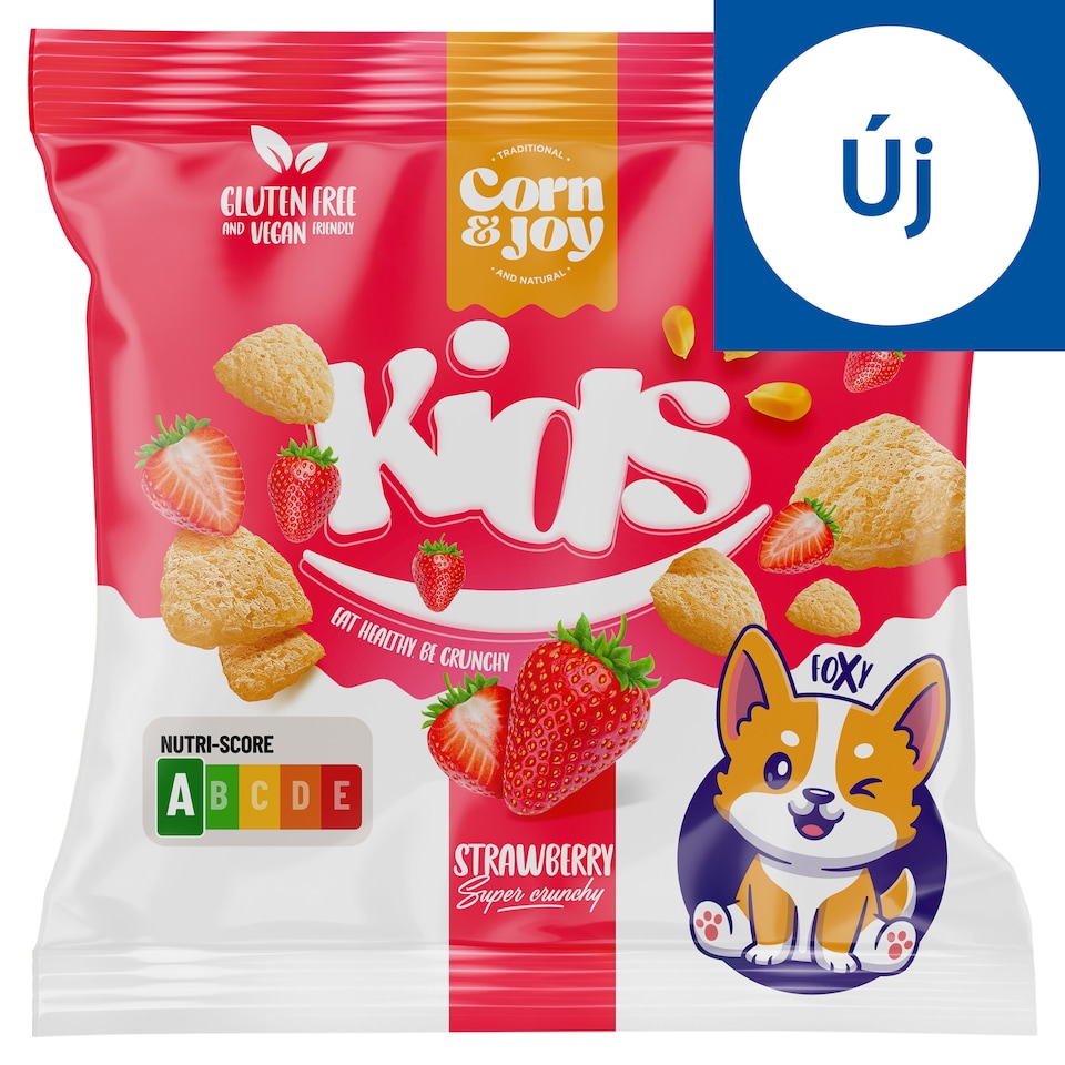 Corn & Joy Kids extrudált eper ízű snack 40 g 1. kép