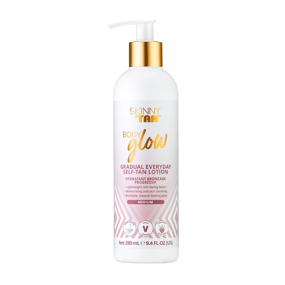 image 1 of Skinny Tan Body Glow Gradual Everyday Self Tan Lotion Medium 280ml