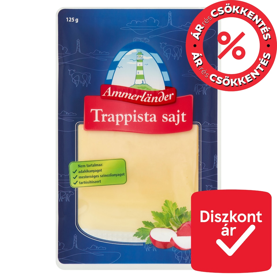 Ammerländer szeletelt trappista sajt 125 g  1. kép