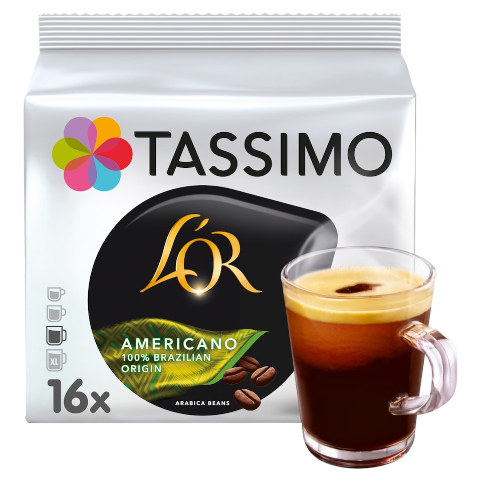 image 1 of Tassimo L'OR Americano 100% Brazilian Origin 16pk 136g