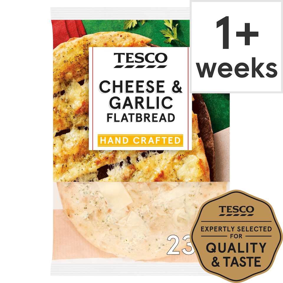 Tesco Cheese & Garlic Flatbread 230G Tesco Groceries