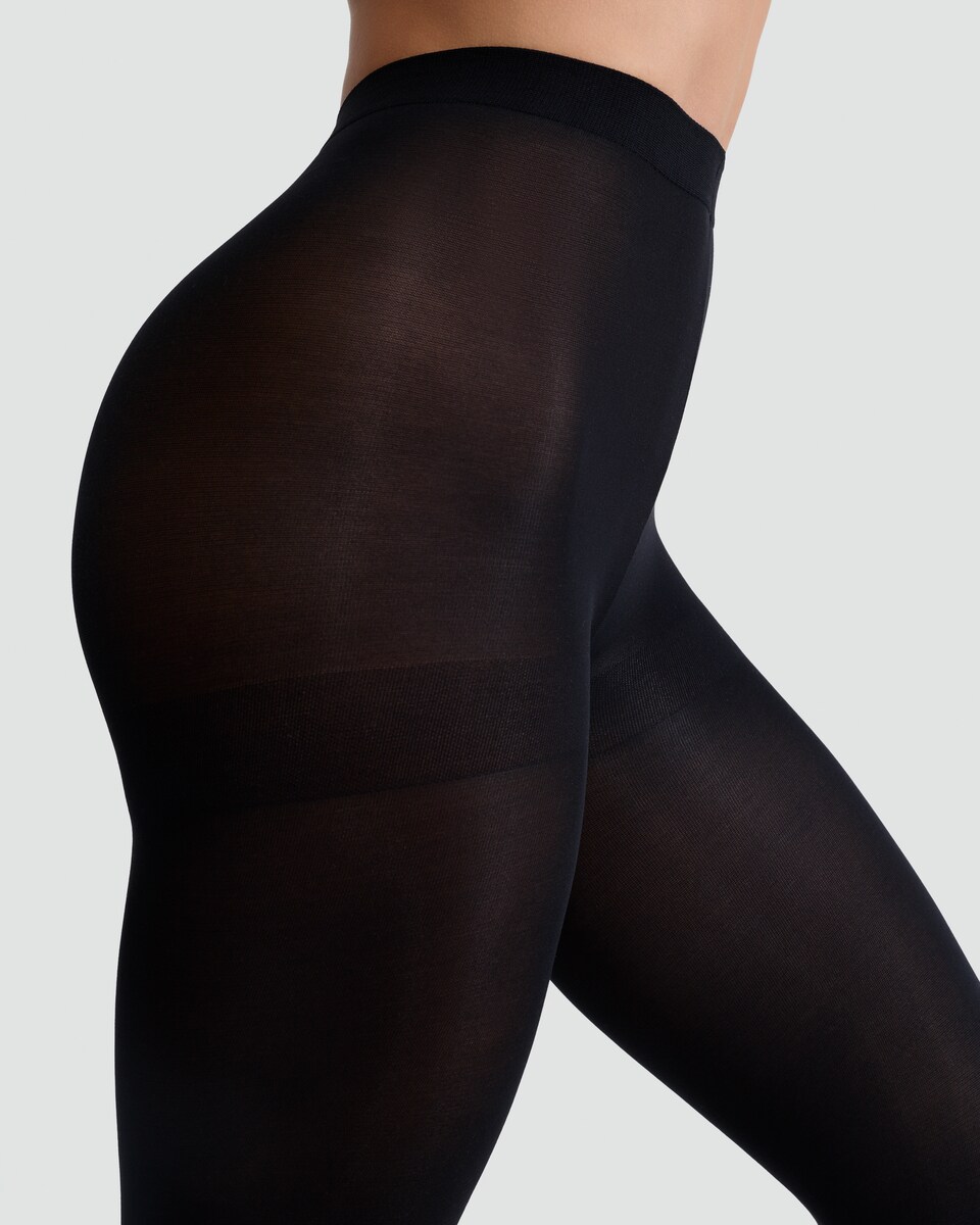 image 1 of F&F 2-Pack 80 Denier Opaque Tights in Black
