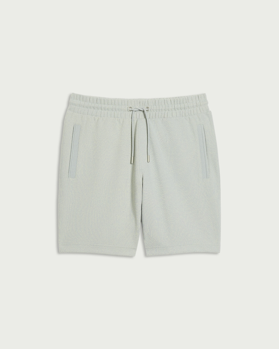image 1 of F&F Waffle Textured Drawstring Shorts in Green
