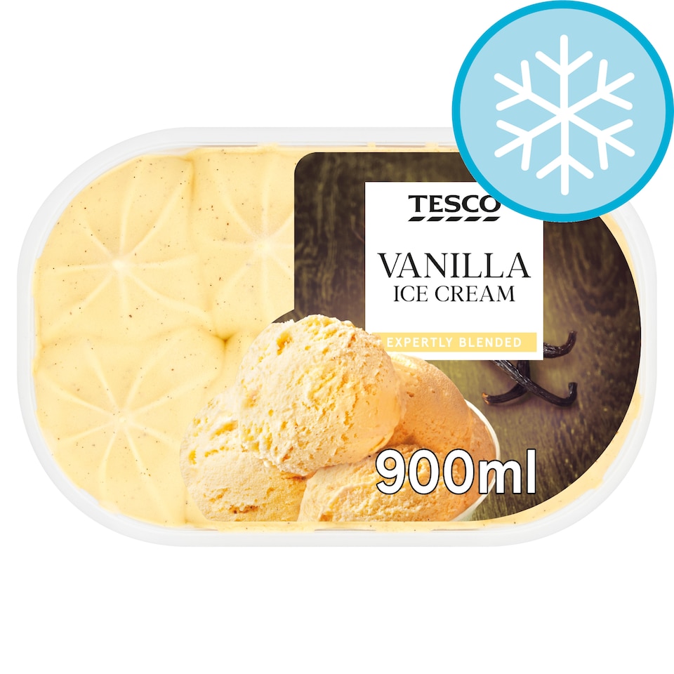 image 1 of Tesco Vanilla Ice Cream 900Ml