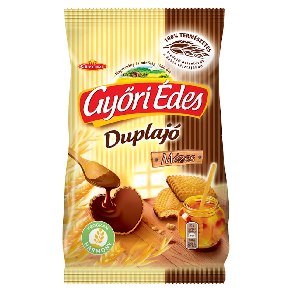 Győri Édes Duplajó Honey Biscuits Dipped in Cocoa Coating 150 g