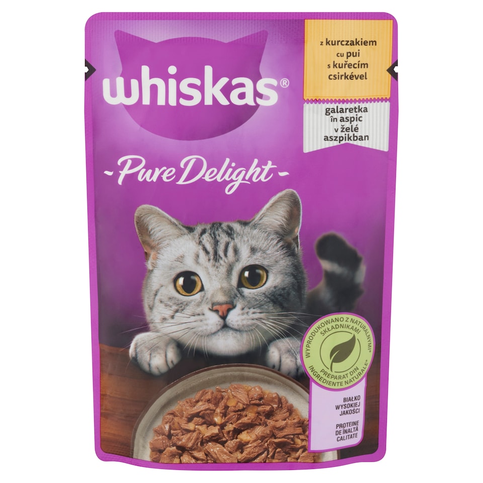 Whiskas Pure Delight teljes értékű nedves eledel felnőtt macskáknak csirkével aszpikban 85 g  1. kép