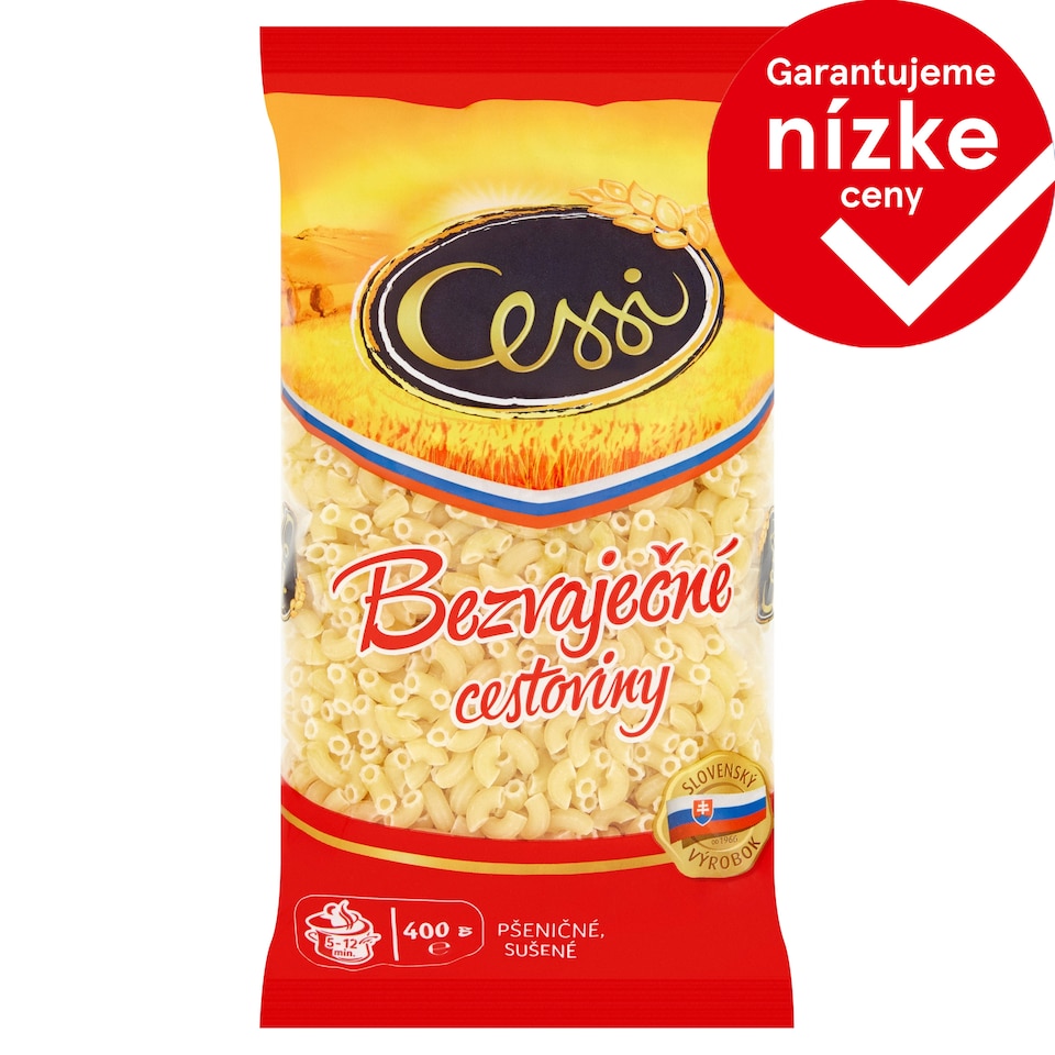 Cessi Bezvaječné cestoviny pšeničné, sušené kolienka malé 400 g