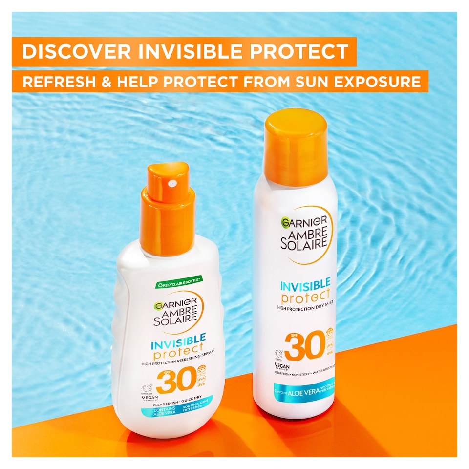 image 1 of Garnier Ambre Solaire Invisible Protect SPF30 150ml
