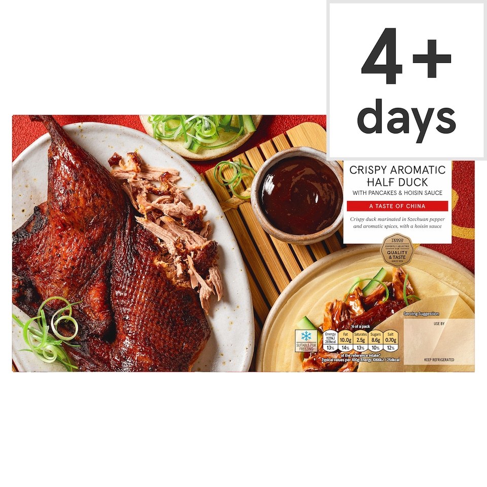 Tesco Crispy Aromatic Half Duck with Pancakes 530g