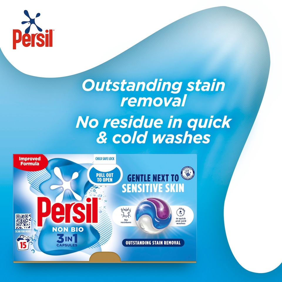 image 1 of Persil Non Bio 3 In1 Laundry Washing Capsules 15 Washes 316.5G