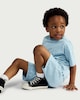 image 3 of F&F Boys 2-Piece Cotton Rich Leaf Print T-Shirt and Shorts Set in Blue