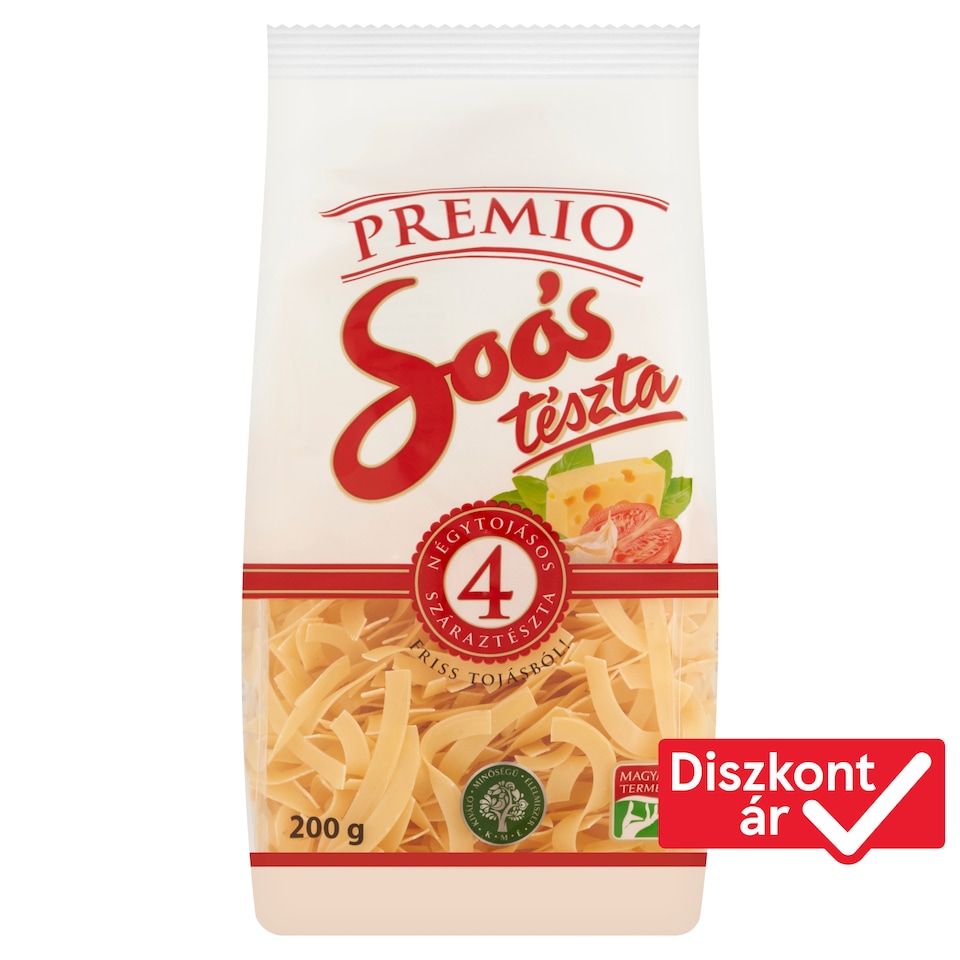 Soós Premio rövidmetélt négytojásos száraztészta 200 g