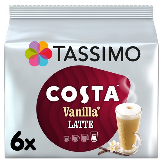 Tassimo Costa Vanilla Latte Coffee Pods X6 203.4G Tesco Groceries
