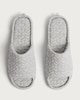 image 2 of F&F Heart Quilted Open Toe Slippers in Grey Marl