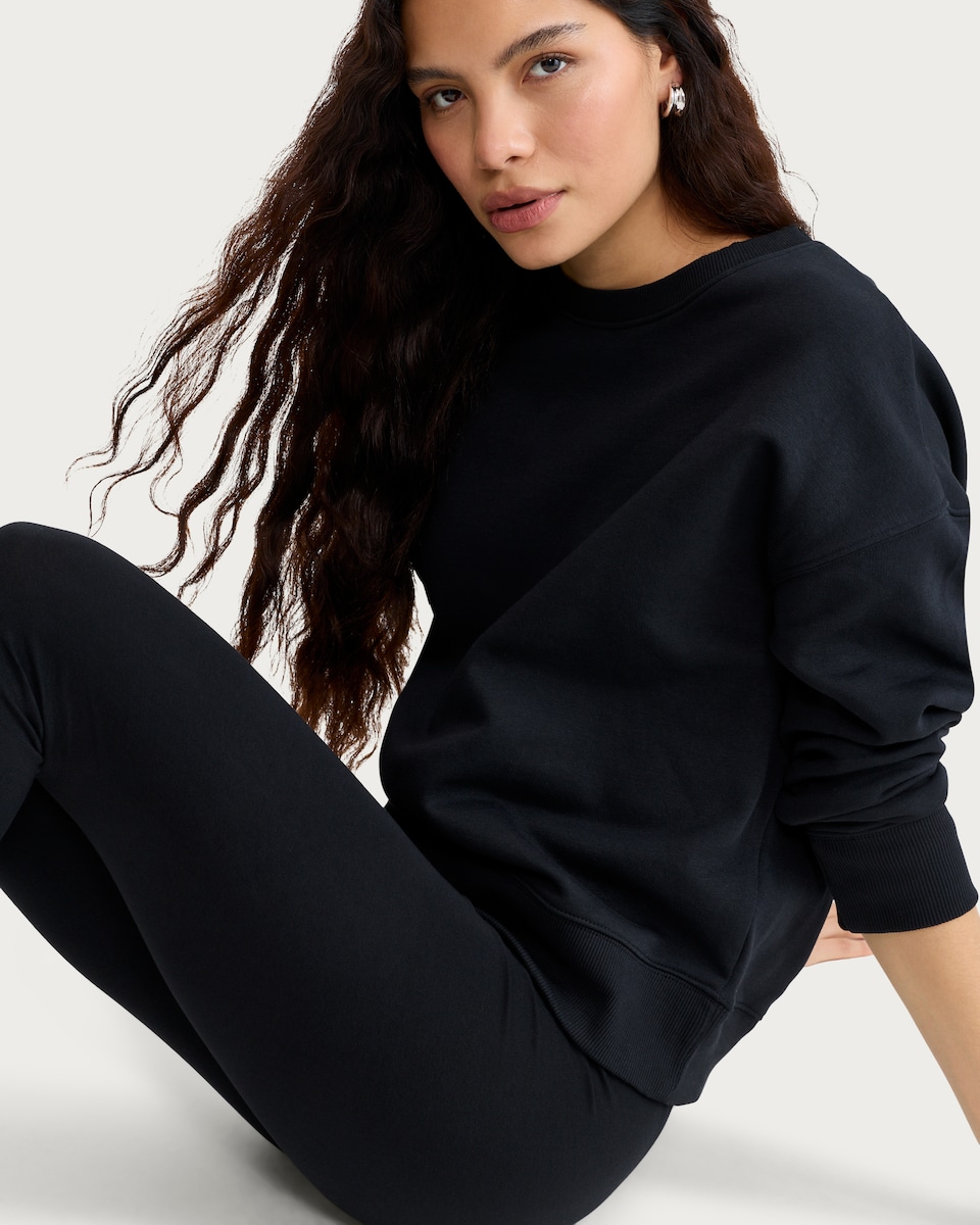 image 1 of F&F Cotton Rich High Waisted Leggings in Black