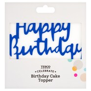 Tesco Blue Happy Birthday Cake Topper Tesco Groceries