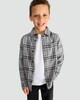 image 1 of F&F Boys Pure Cotton Check Print Long Sleeved Shirt in Grey