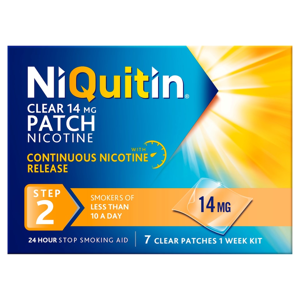 image 1 of NiQuitin Clear Patch Stop Smoking Aid 14mg Nicotine Patches 7s