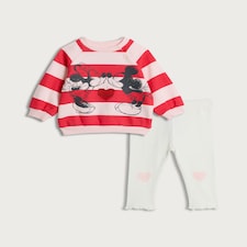 Disney Mickey & Minnie 2-Piece Cotton Rich Sweatshirt and Leggings in Pink
