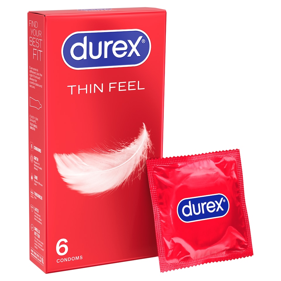 image 1 of Durex Thin Feel Condoms Enhanced Sensitivity Regular Fit 6 Pack