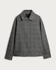 image 4 of F&F Check Print Zip Up Jacket with Wool in Grey