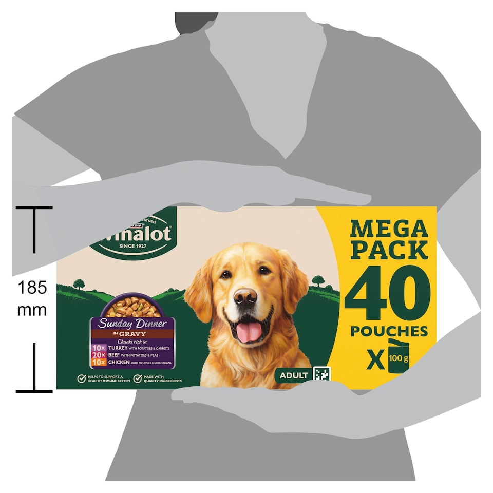 image 1 of WINALOT Sunday Dinner Mixed in Gravy Wet Dog Food 40x100g