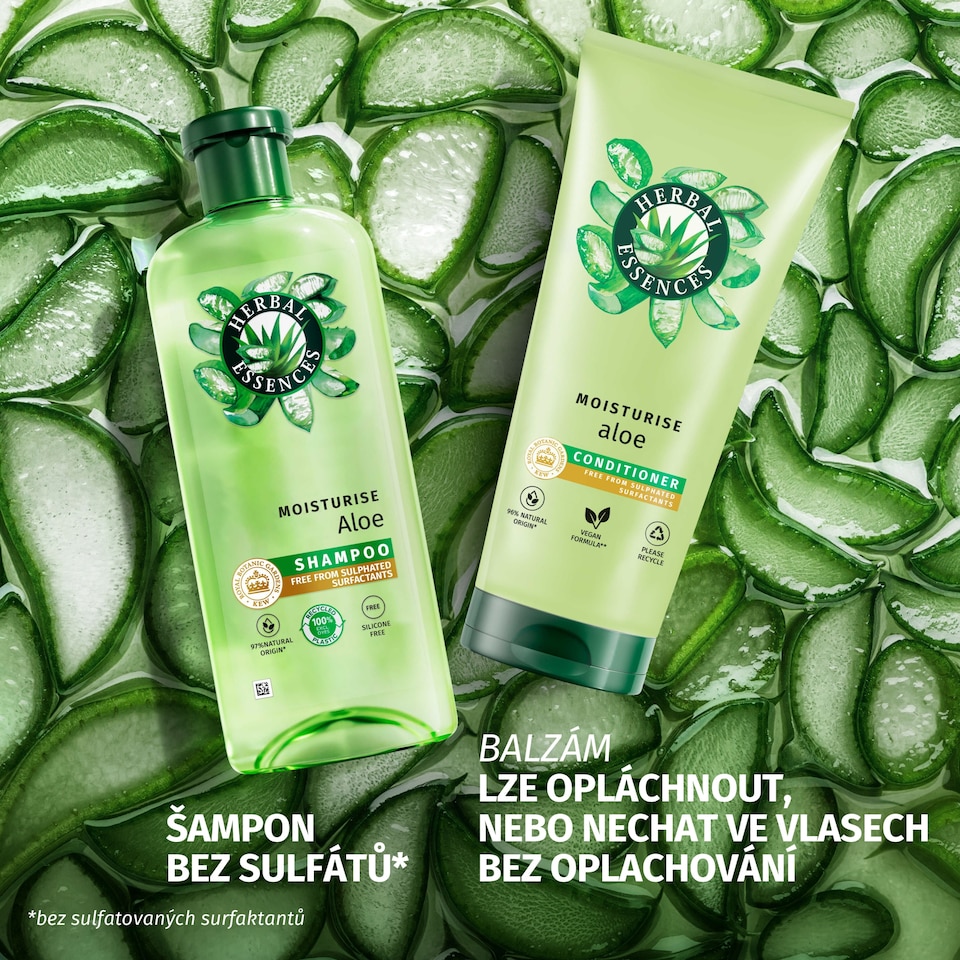 Obrázek 1 pro produkt Šampon Herbal Essences Aloe Moisturise 350ml pro Hydrataci a Výživu Velmi Suchých vlasů