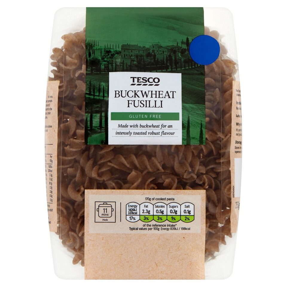 Tesco Buckwheat Fusilli Pasta 250G Tesco Groceries