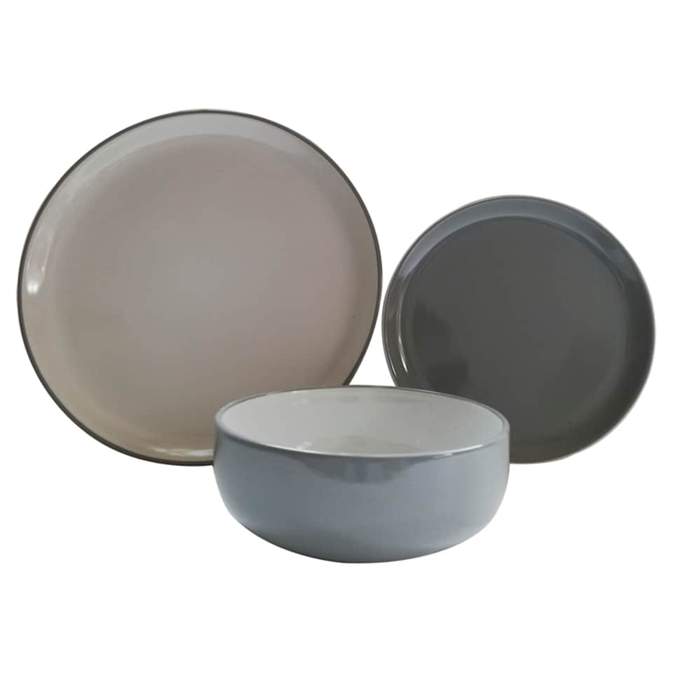 Tesco Aura 12 Piece Dinner Set Grey
