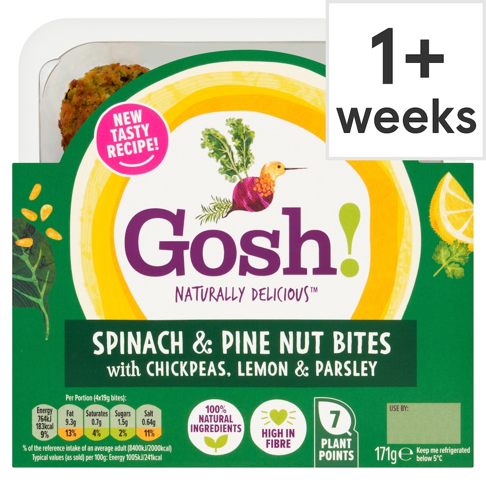 Gosh Spinach And Pinenut Bites 171G