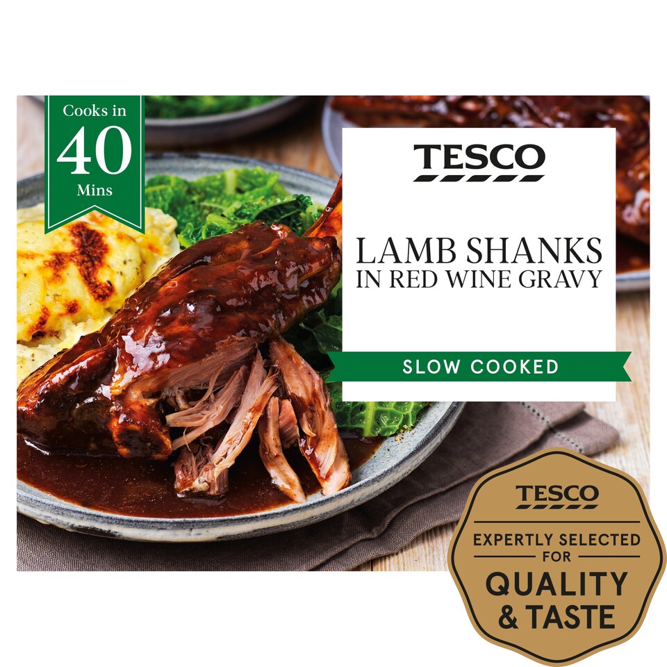 Tesco 2X Lamb Shanks In Red Wine Gravy 780G Tesco Groceries