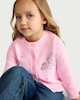 image 1 of F&F Girls Pure Cotton Sequin Unicorn Cardigan in Pink