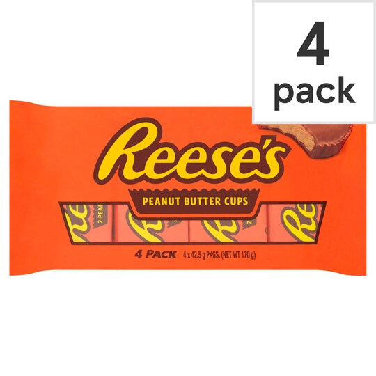 Hersheys Reeses Peanut Butter Cups 4 Pack 170G Tesco Groceries