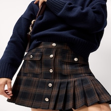 F&F Check Pleated Mini Skirt in Multi